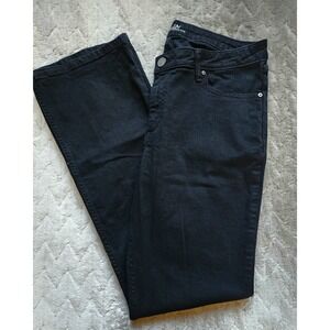 Wrangler Womens Bootcut Jeans Black Solid Denim Mid Rise Pants 15/34
